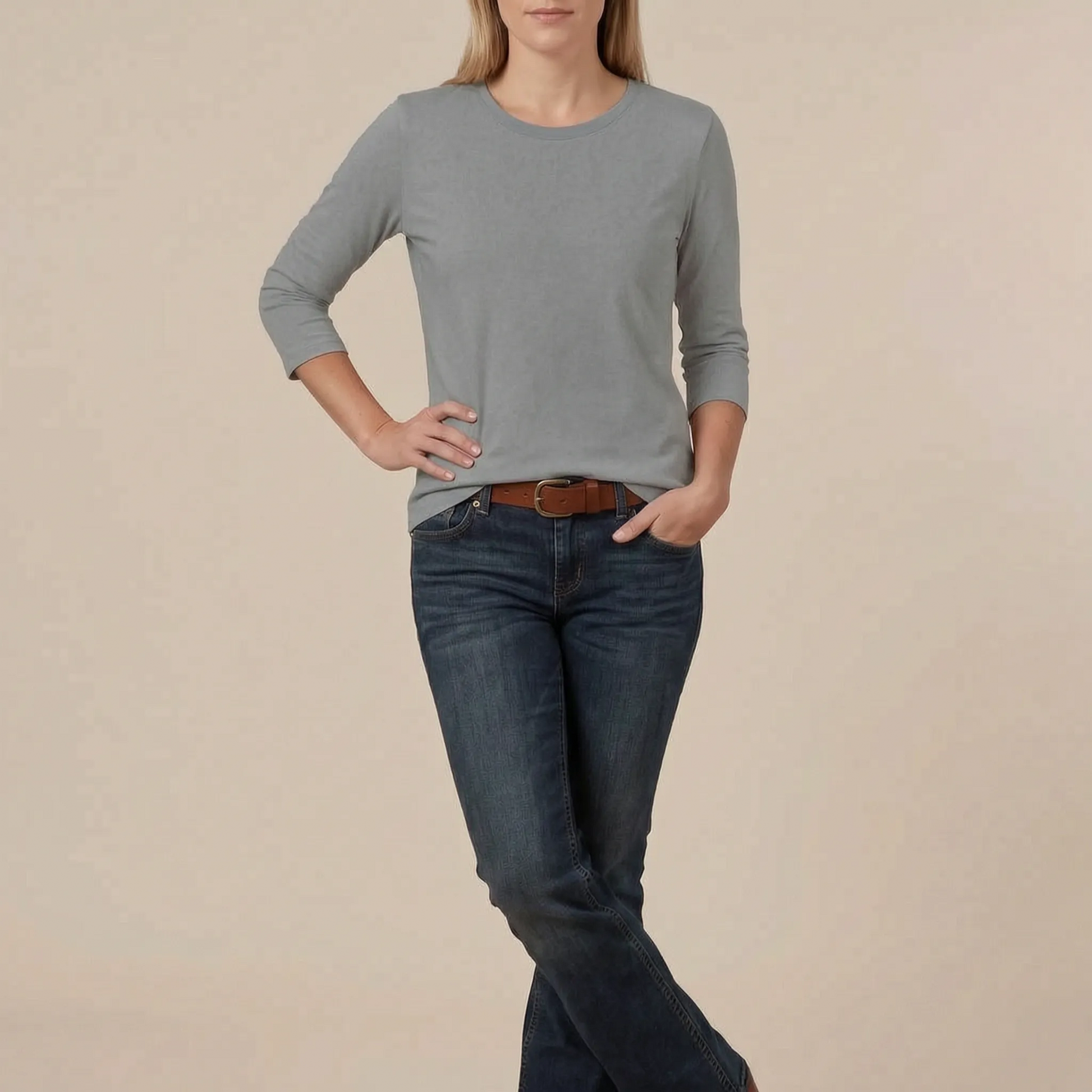 Casulia | Basic Damen Langarmshirt Mit Rundhalsausschnitt