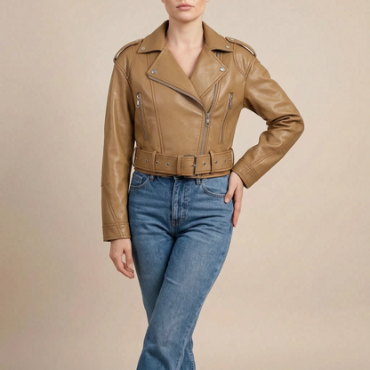 Celeren | Kurze Bikerjacke Mit Asymmetrischem Reißverschluss