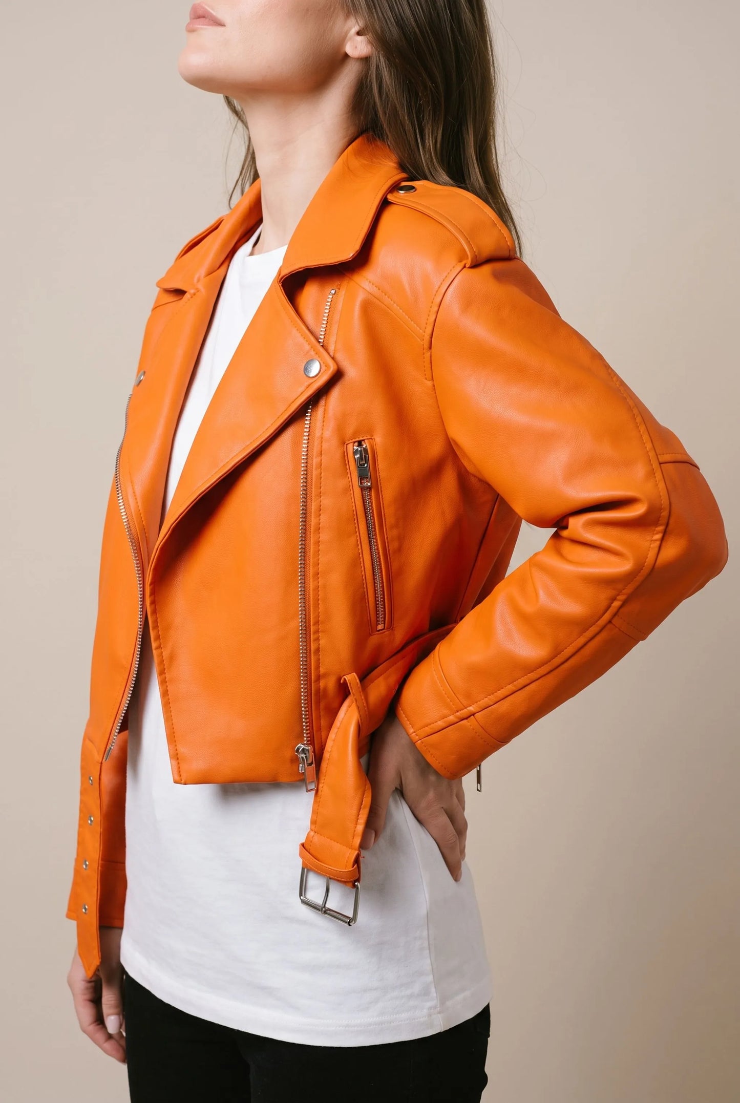 Celeren | Kurze Bikerjacke Mit Asymmetrischem Reißverschluss