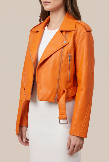 Celeren | Kurze Bikerjacke Mit Asymmetrischem Reißverschluss