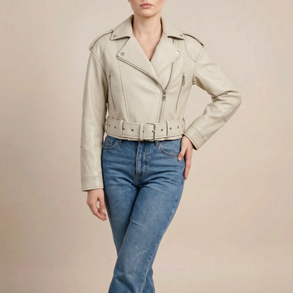 Celeren | Kurze Bikerjacke Mit Asymmetrischem Reißverschluss