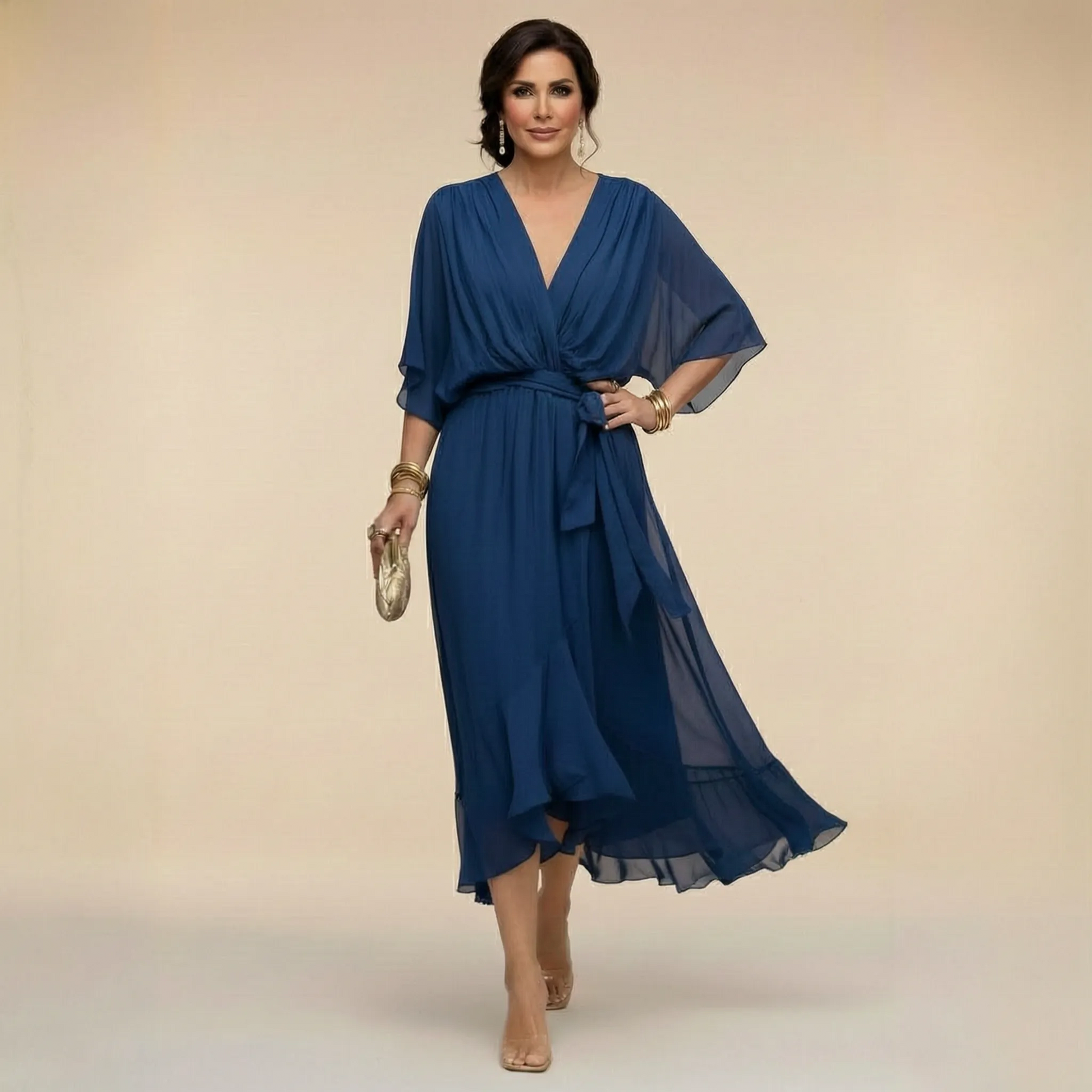 Celesta | Festliches Midikleid Mit Volantsaum