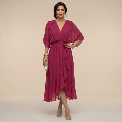 Celesta | Festliches Midikleid Mit Volantsaum