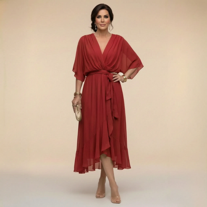 Celesta | Festliches Midikleid Mit Volantsaum
