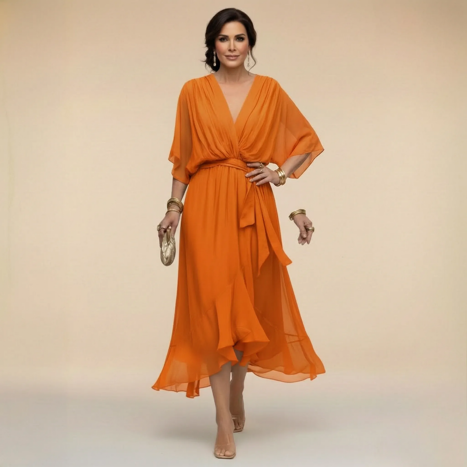 Celesta | Festliches Midikleid Mit Volantsaum