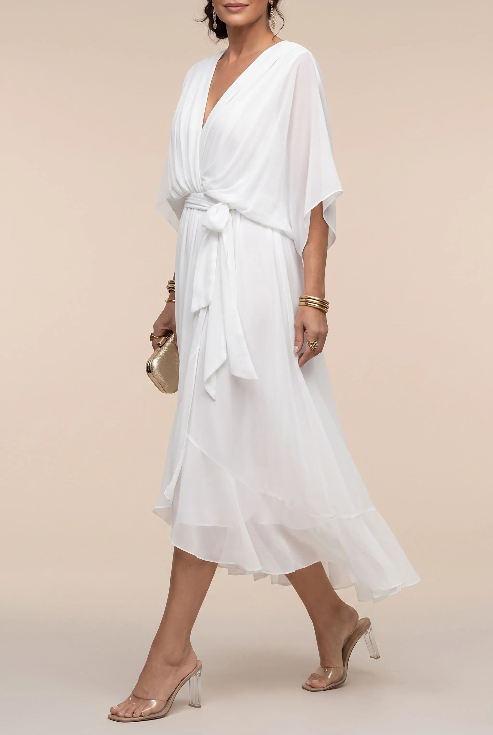 Celesta | Festliches Midikleid Mit Volantsaum