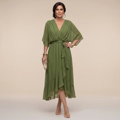Celesta | Festliches Midikleid Mit Volantsaum