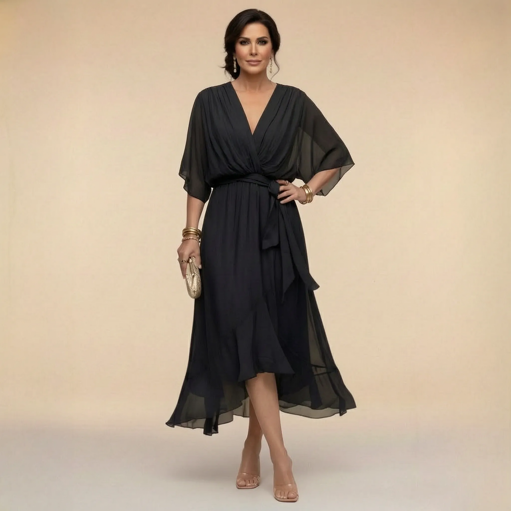 Celesta | Festliches Midikleid Mit Volantsaum