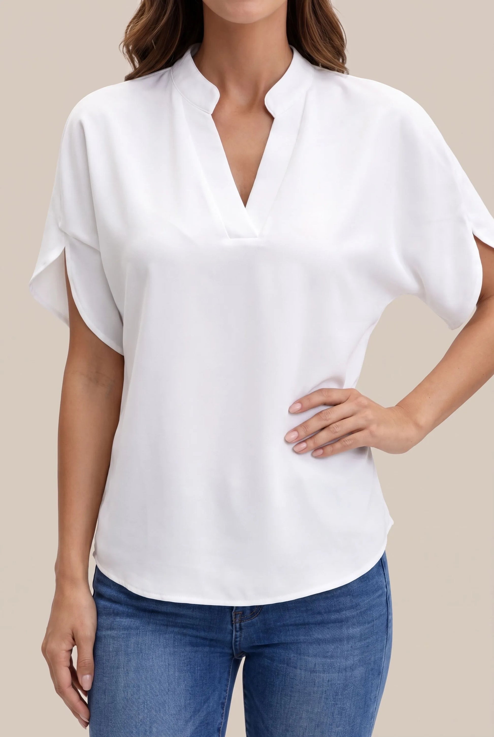 Celura | Elegante Weiße Damenbluse