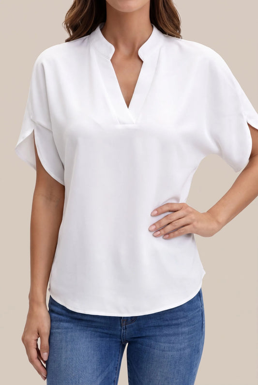 Celura | Elegante Weiße Damenbluse