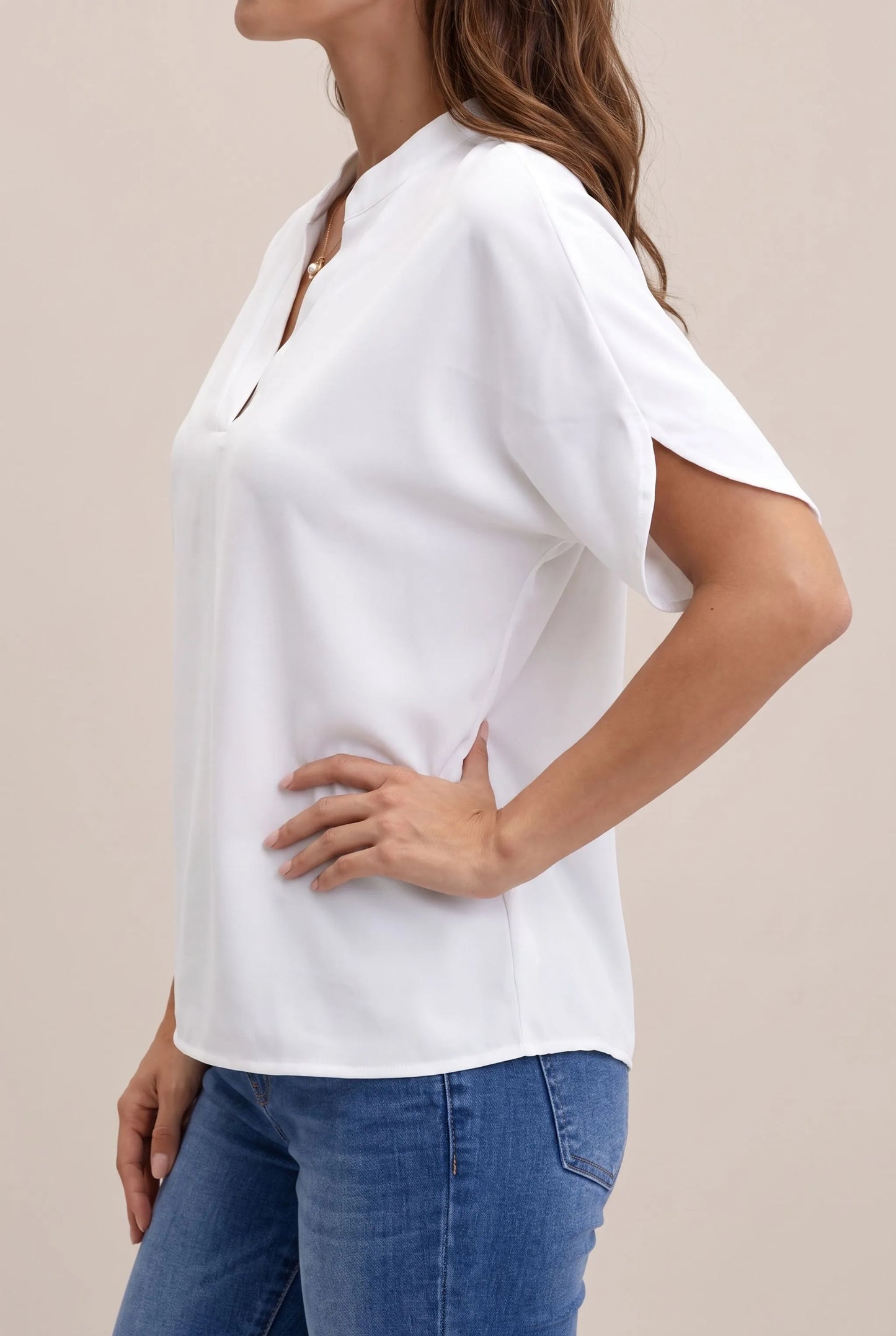 Celura | Elegante Weiße Damenbluse