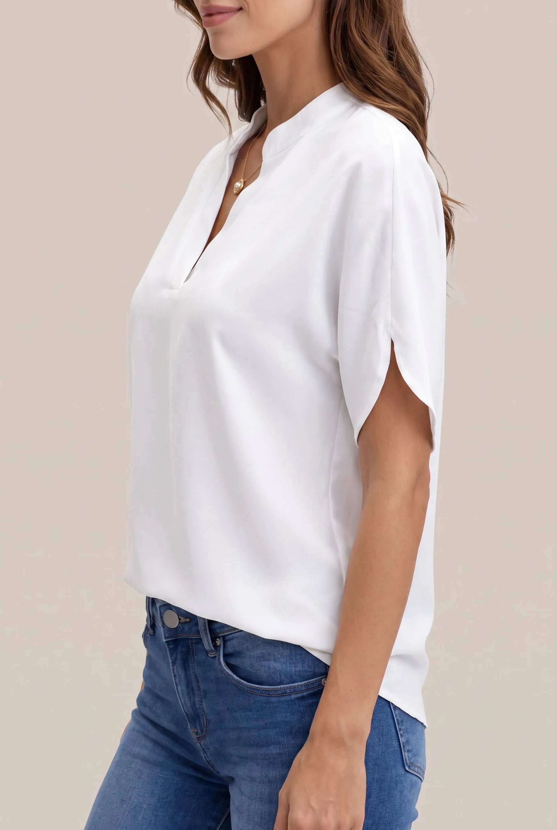 Celura | Elegante Weiße Damenbluse