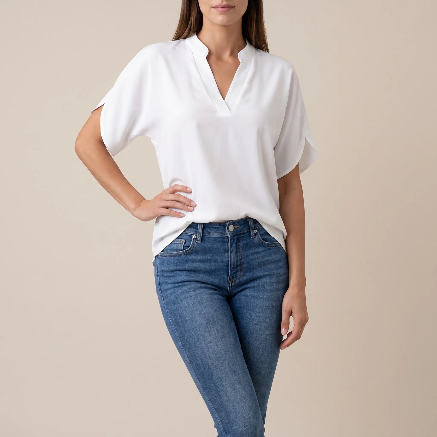 Celura | Elegante Weiße Damenbluse