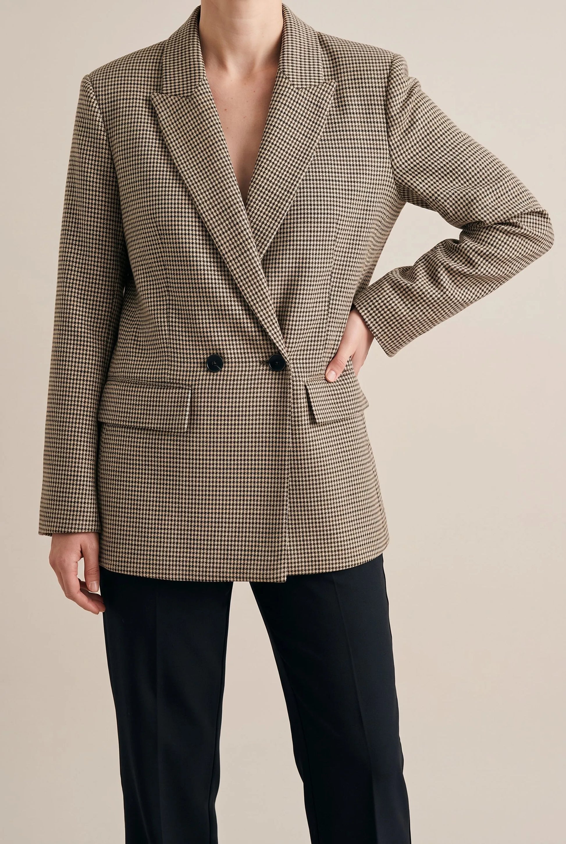 Checka | Klassischer Doppelreihiger Karo-Blazer
