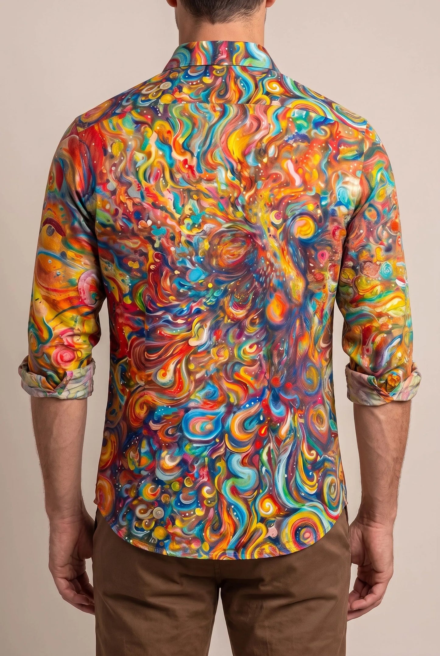 Chromatics | Buntes Herrenhemd Mit Abstraktem Muster