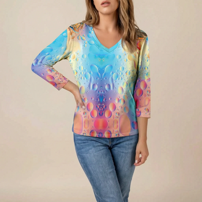 Chromis | Basic Damen Langarmshirt Mit V-Ausschnitt
