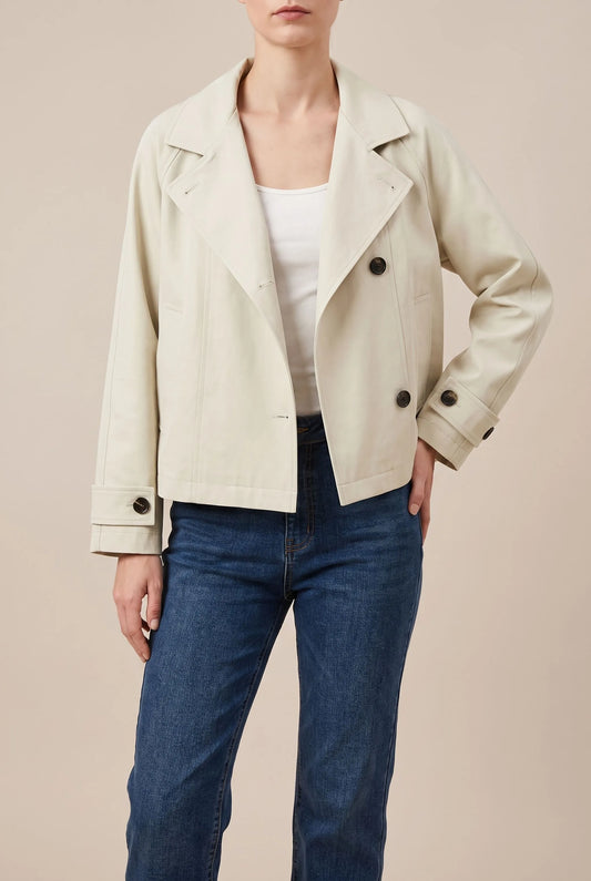 Cinchia | Eleganter Kurzer Trenchcoat Mit Stehkragen