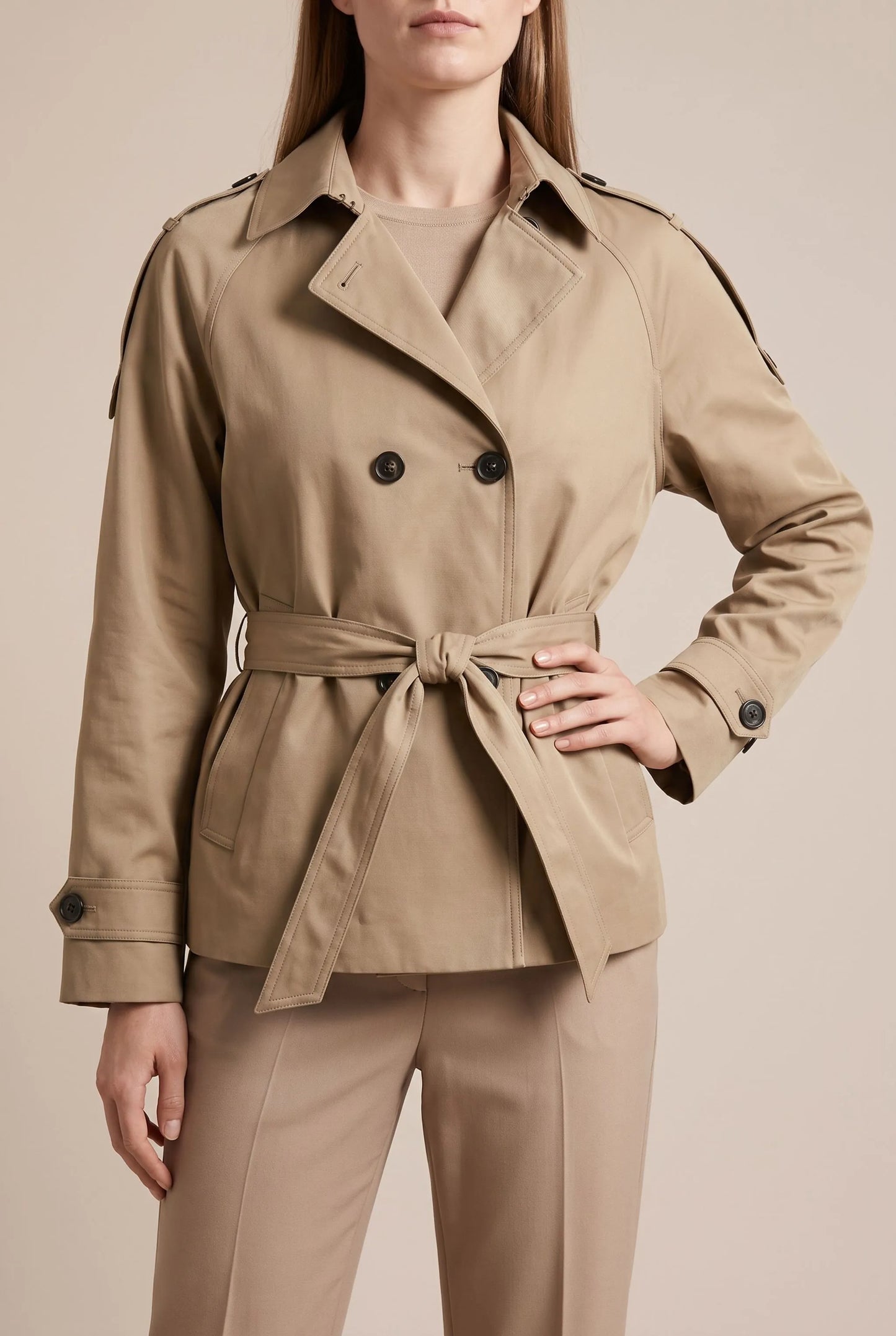 CityTrench | Kurzer Trenchcoat Mit Bindegürtel