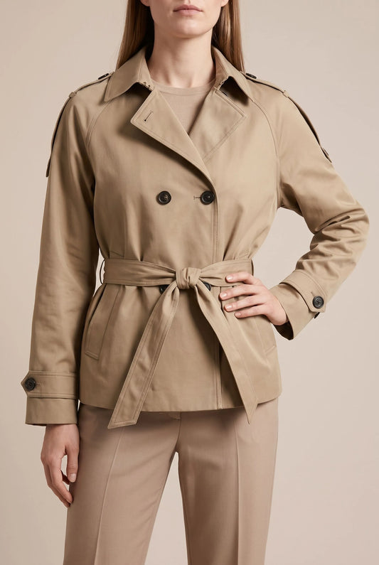 CityTrench | Kurzer Trenchcoat Mit Bindegürtel