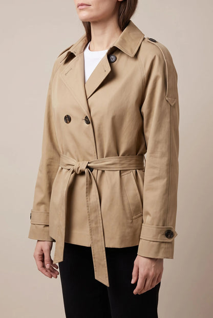 CityTrench | Kurzer Trenchcoat Mit Bindegürtel