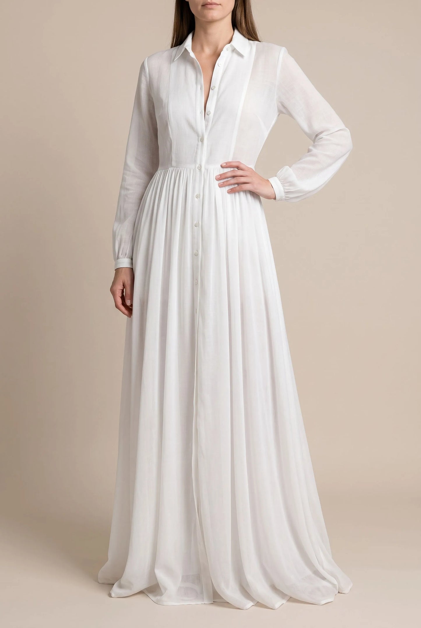 Clarisa | Elegantes Weißes Maxikleid