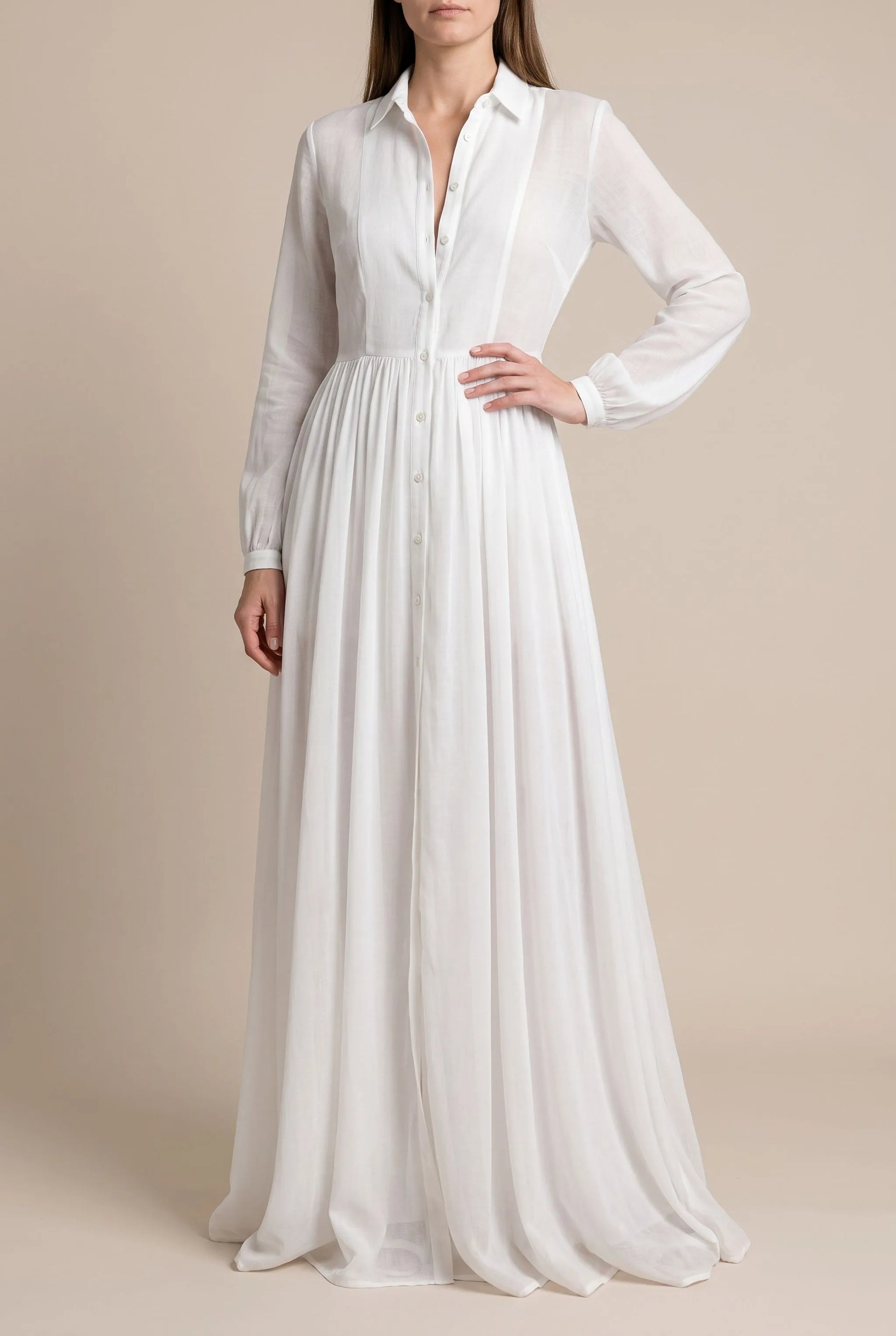 Clarisa | Elegantes Weißes Maxikleid