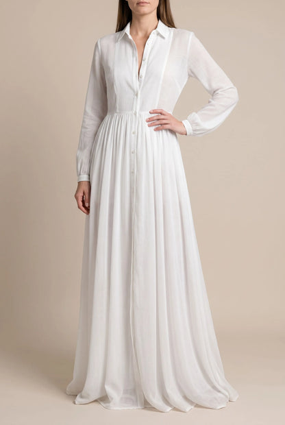 Clarisa | Elegantes Weißes Maxikleid