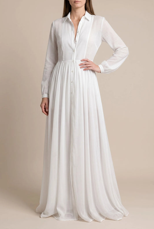 Clarisa | Elegantes Weißes Maxikleid