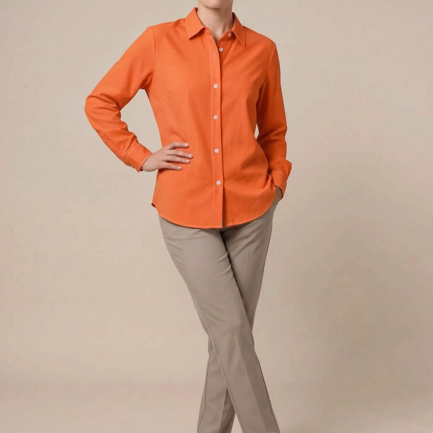 Clarise | Lockere Damenbluse Weiß Langarm