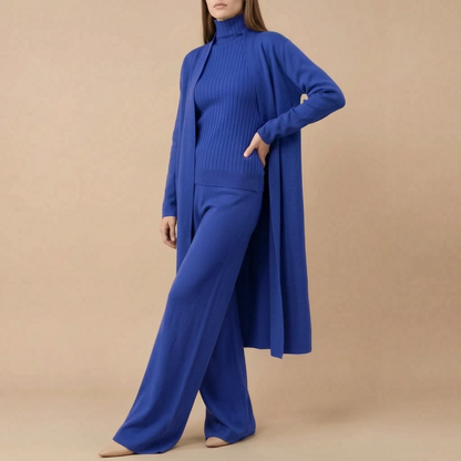 ComfyChic | Dreiteiliger Eleganter Strickanzug