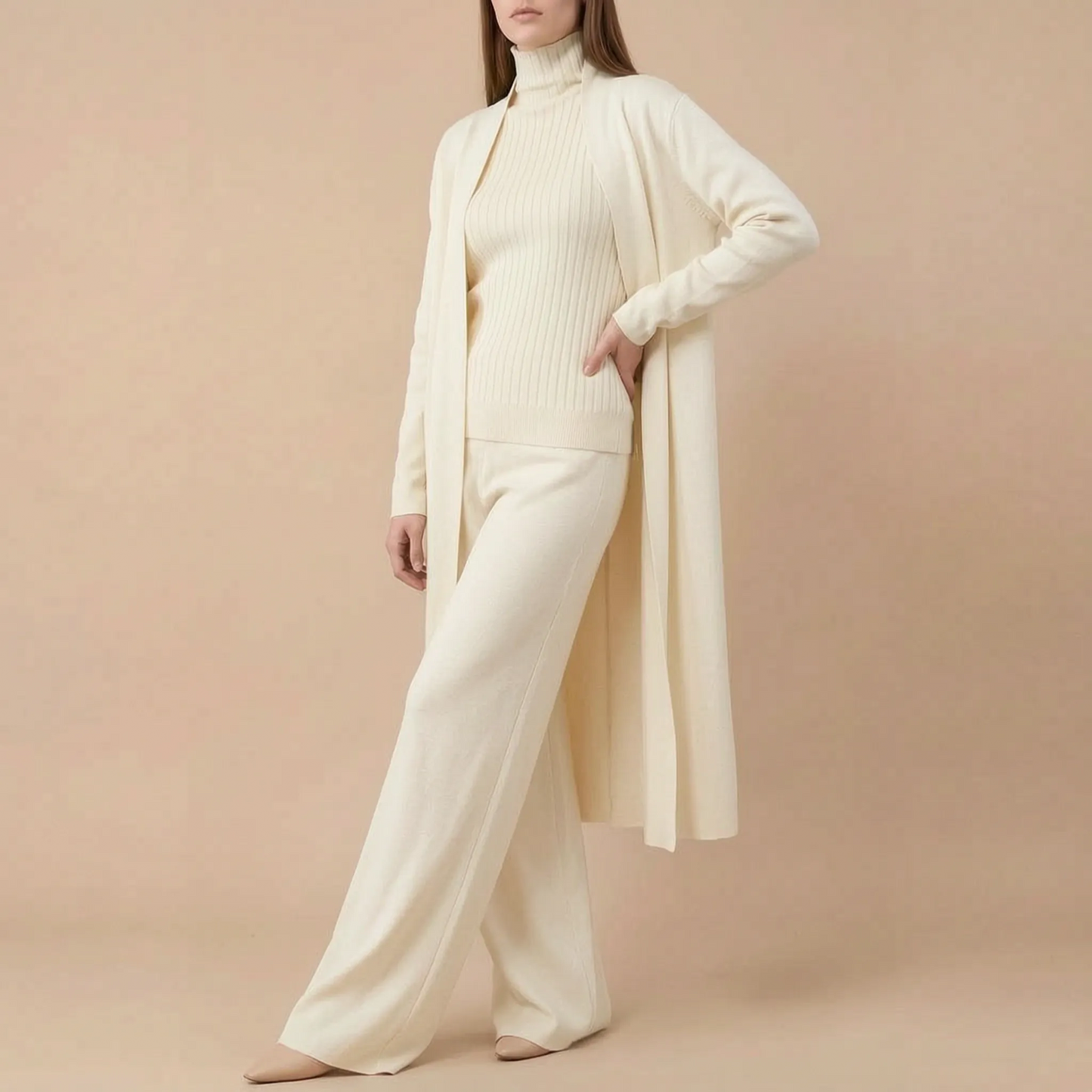 ComfyChic | Dreiteiliger Eleganter Strickanzug