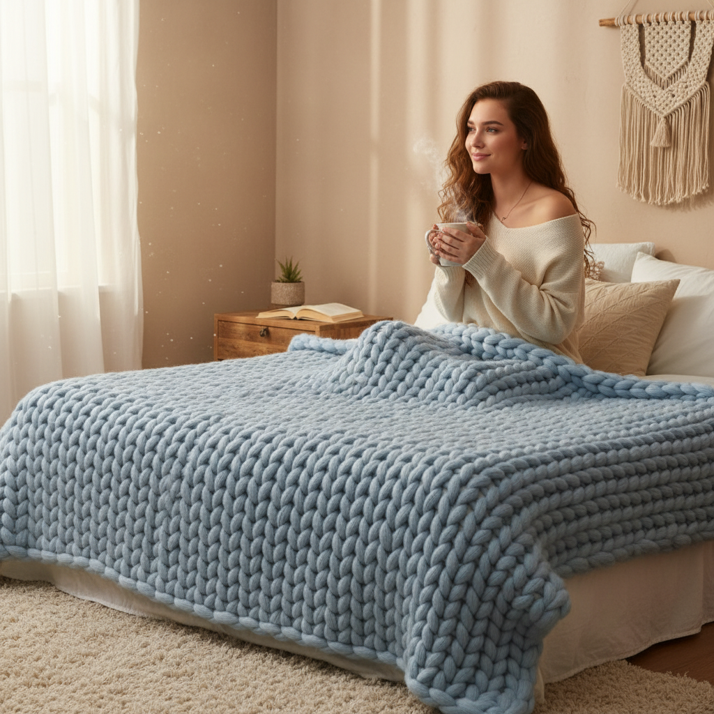 Coperta Lavorata a Maglia XXL | Design Elegante