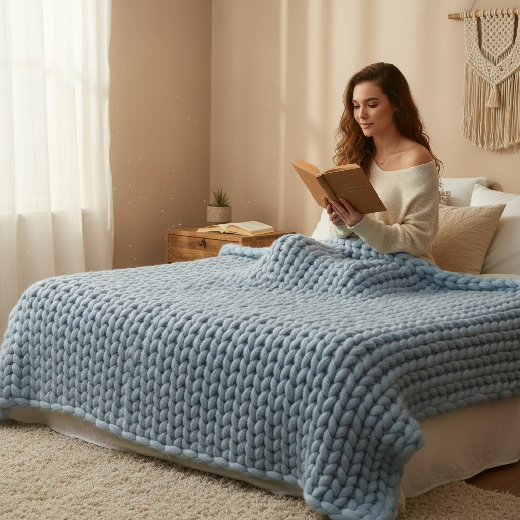 Coperta Lavorata a Maglia XXL | Design Elegante