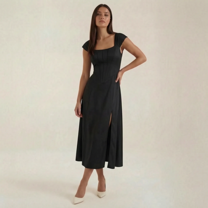 Coraza | Tailliertes Florales Sommerkleid In Midi-Länge
