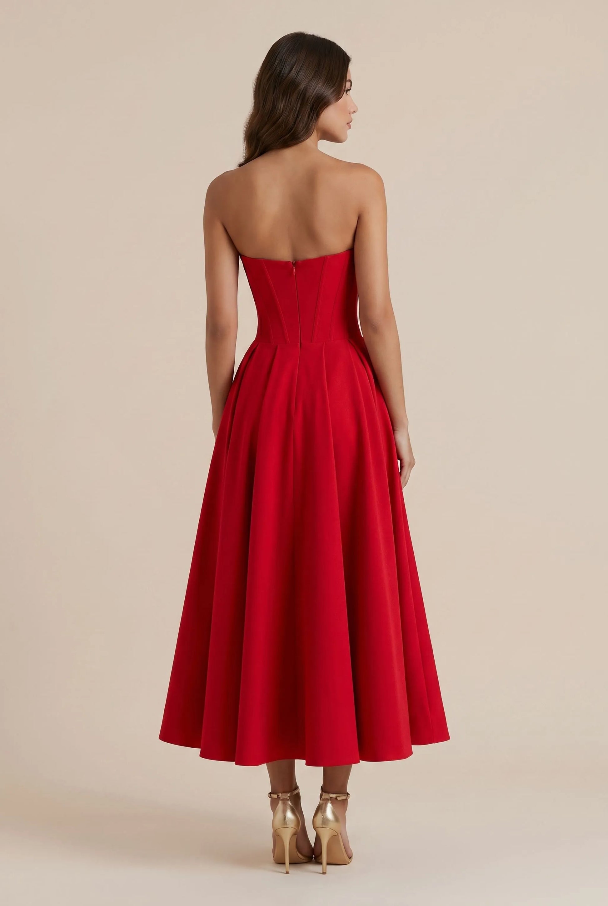 Corstia | Schulterfreies Rotes Abendkleid
