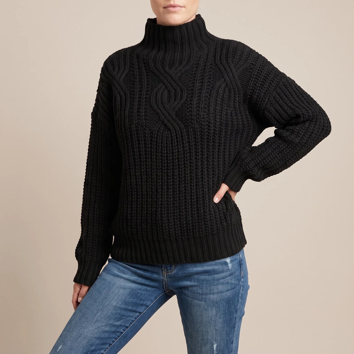CozyChic | Eleganter Damenpullover Mit Zopfmuster