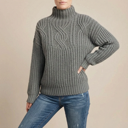CozyChic | Eleganter Damenpullover Mit Zopfmuster