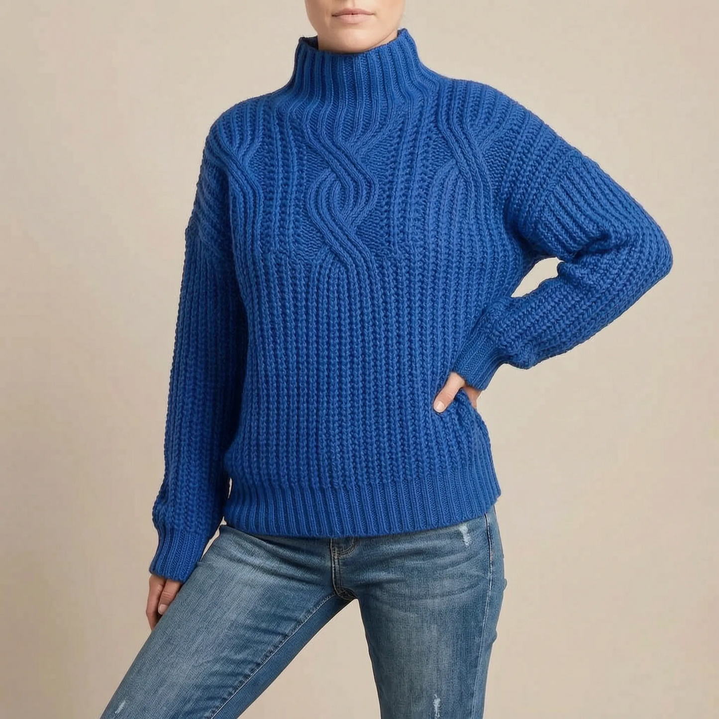 CozyChic | Eleganter Damenpullover Mit Zopfmuster