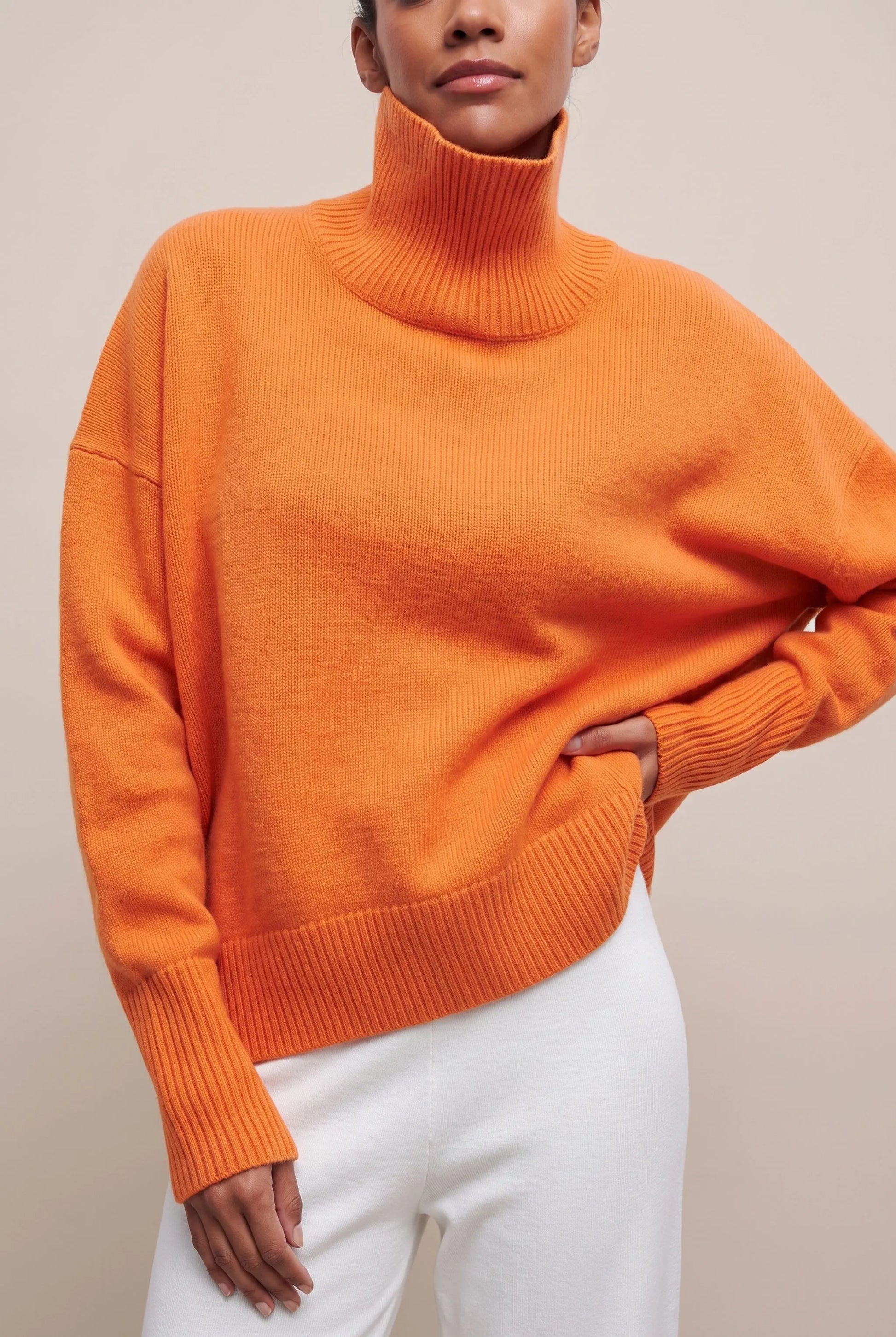CozyKnit | Lässiger Rollkragenpullover Für Damen