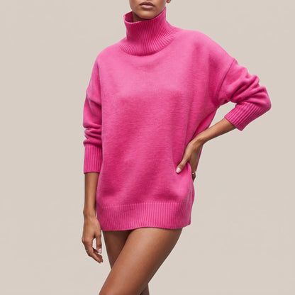 CozyKnit | Lässiger Rollkragenpullover Für Damen