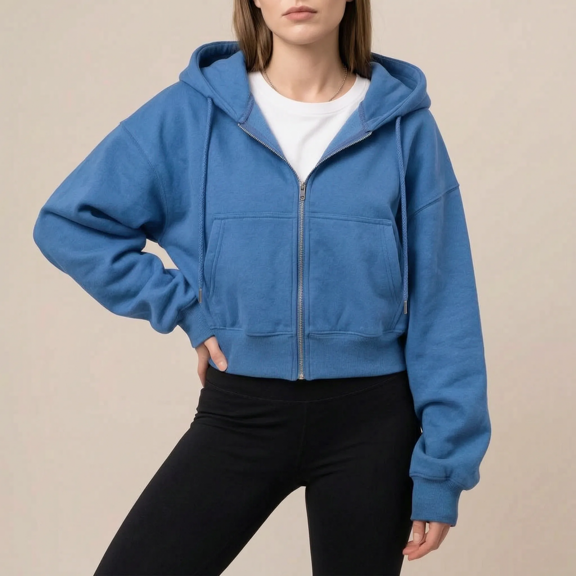 CropZip | Kurze Kapuzenjacke