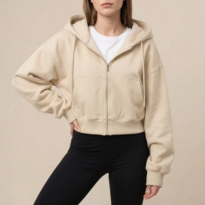 CropZip | Kurze Kapuzenjacke