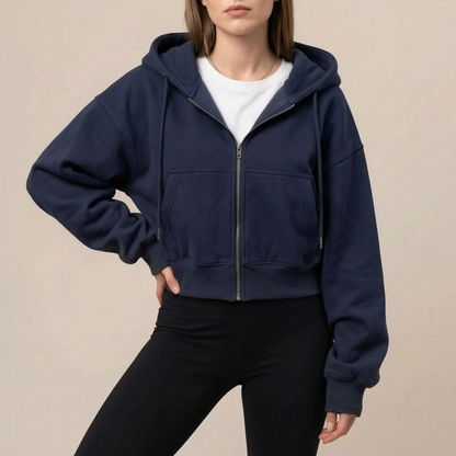 CropZip | Kurze Kapuzenjacke