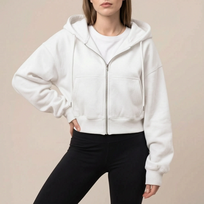 CropZip | Kurze Kapuzenjacke
