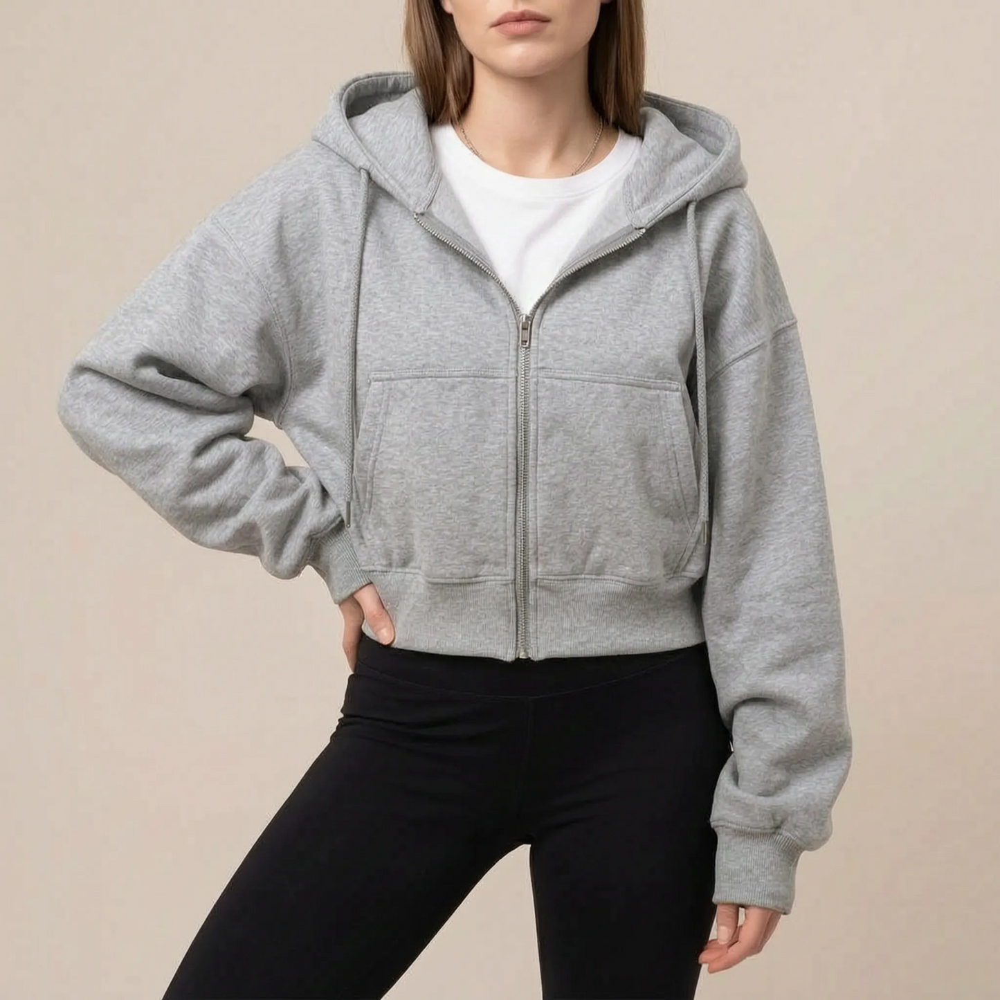CropZip | Kurze Kapuzenjacke
