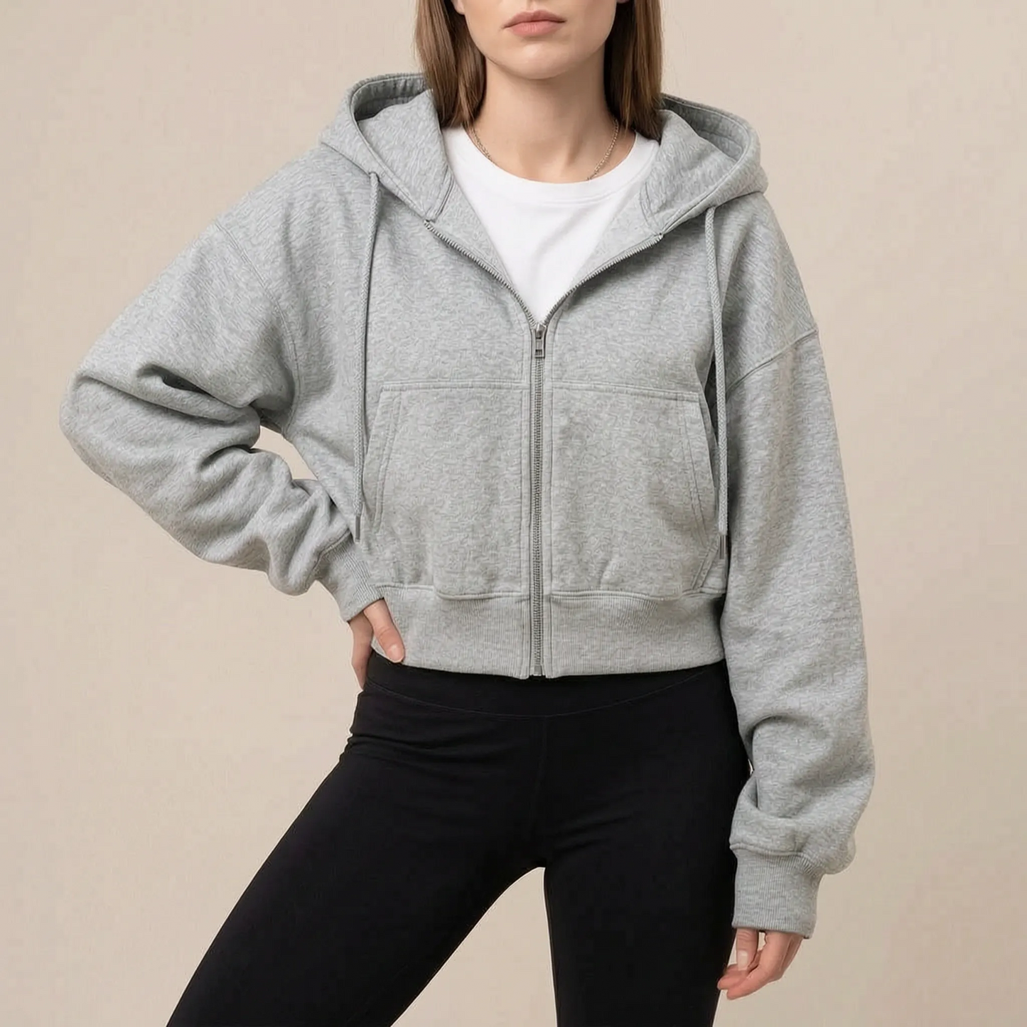 CropZip | Kurze Kapuzenjacke