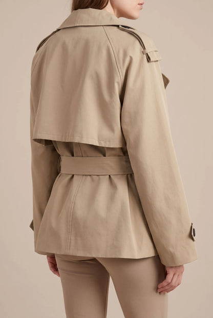Croptique | Kurzer Trenchcoat Mit Bindegürtel