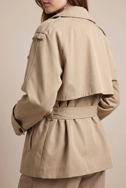Croptique | Kurzer Trenchcoat Mit Bindegürtel