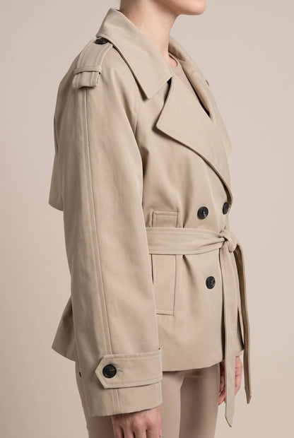 Croptique | Kurzer Trenchcoat Mit Bindegürtel