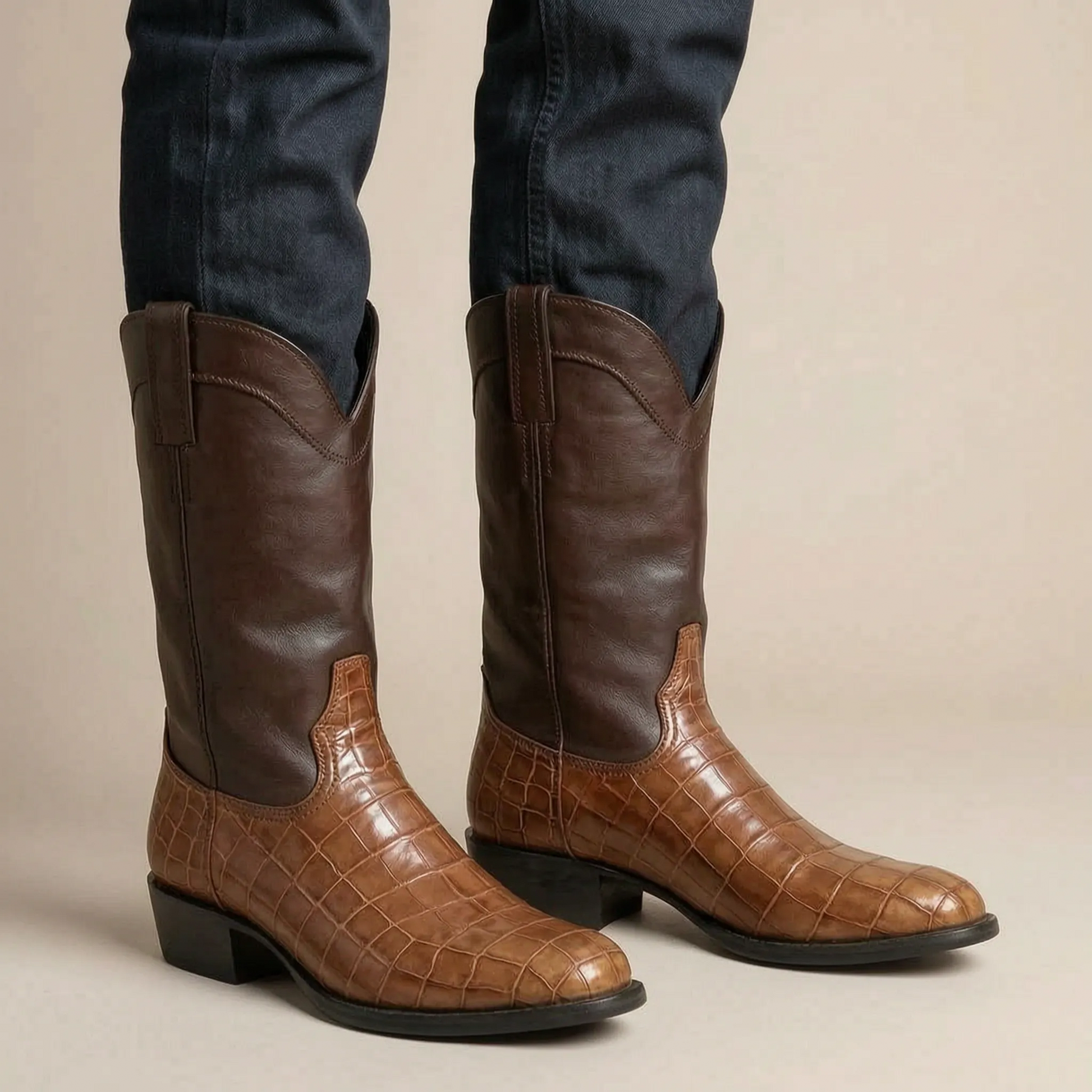 Crovix | Klassische Wadenhohe Cowboystiefel Für Herren